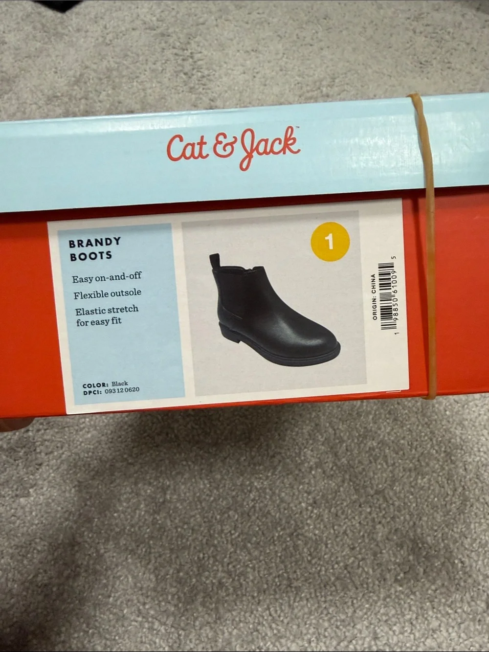 Cat & Jack Brandy Boots Kid’s Girls Ankle Boots Size 1 Zipper Black